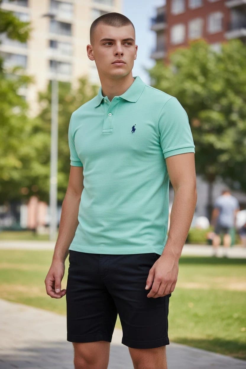 Polo Cuello Camisero Polo Ralph Lauren — VERDE JADE - M