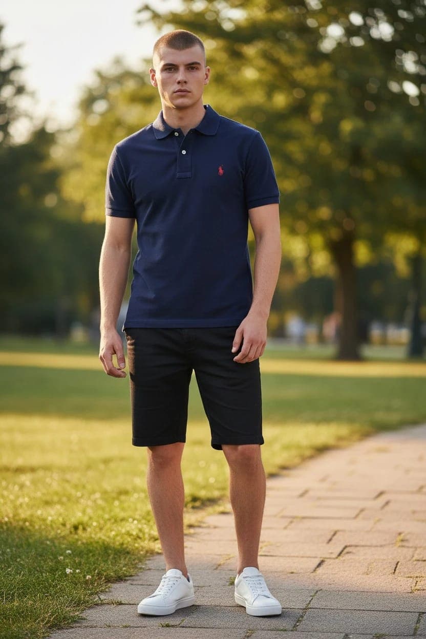 Polo Cuello Camisero Tommy Hilfiger Caballero — XL - NEGRO