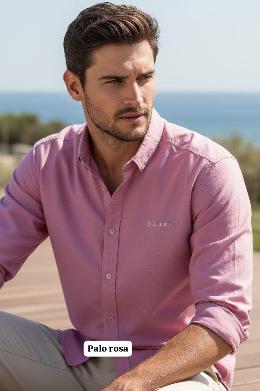 Camisa Manga Larga Columbia Clasica (sin respirador) — PALO ROSA - XL