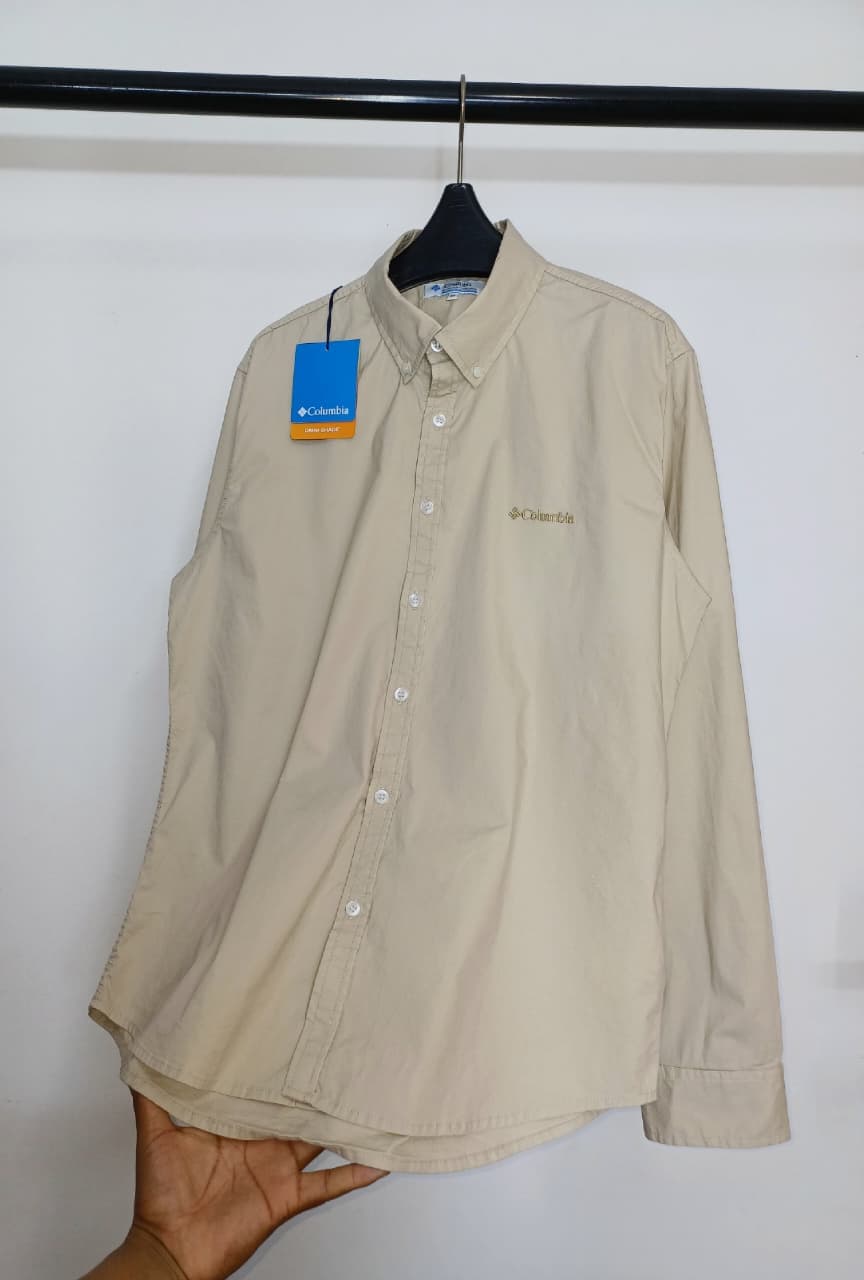Camisa Manga Larga Columbia Clasica (sin respirador) — BEIGE - L