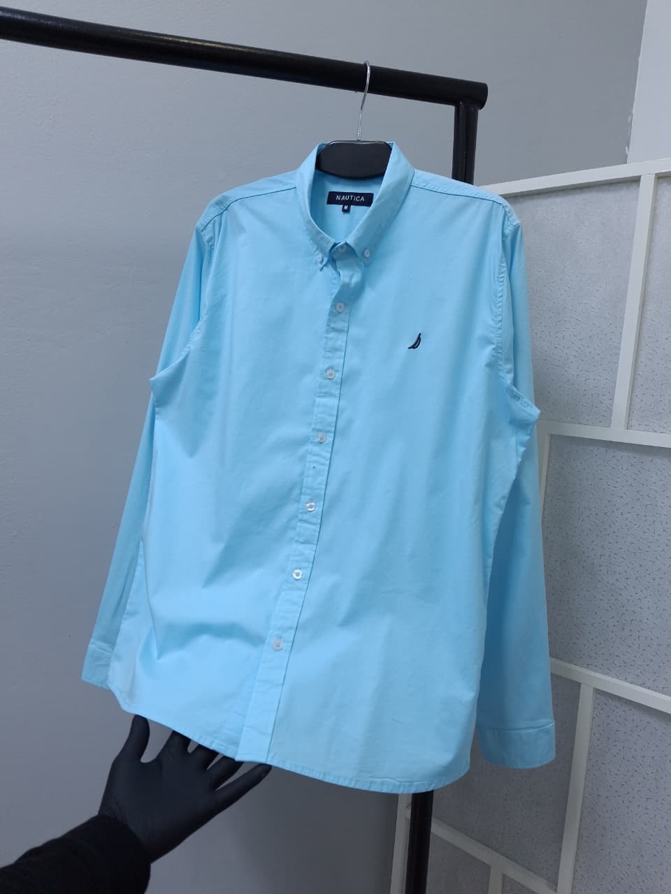 Camisa Manga Larga Nautica clasica para caballero — CELESTE - XXL