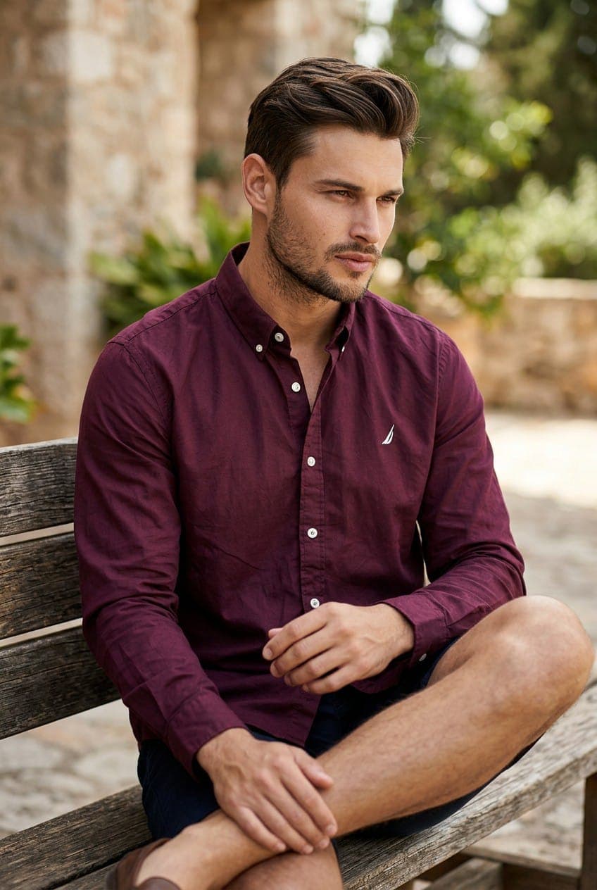 Camisa Manga Larga Nautica clasica para caballero