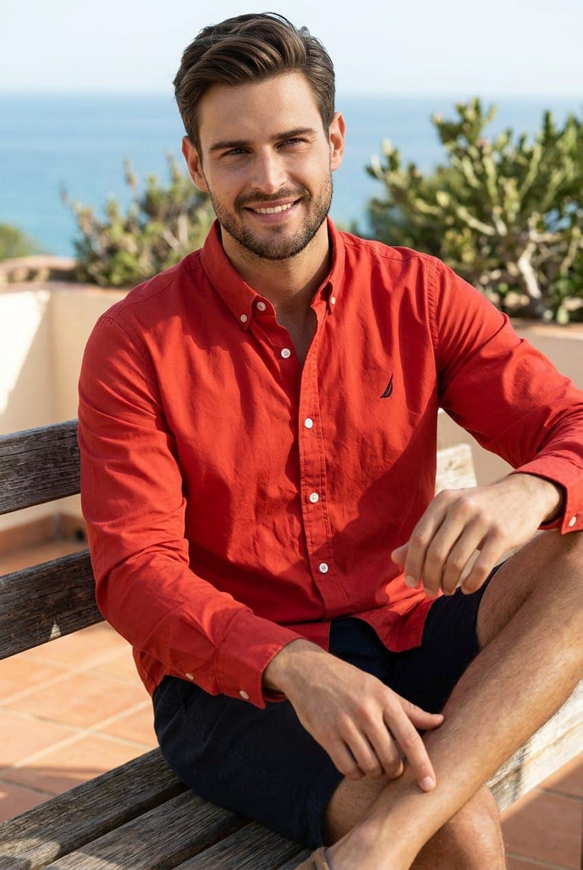 Camisa Manga Larga Nautica clasica para caballero