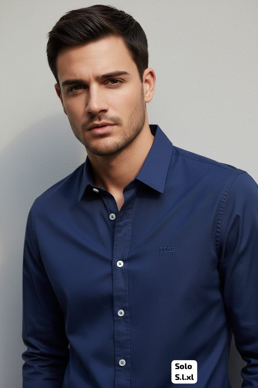 Camisa Manga Larga Hugo Boss clasica para caballero — AZUL NOCHE - XL