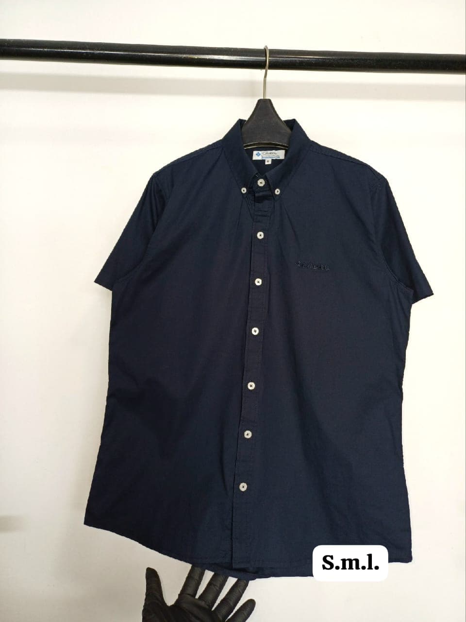 Camisa Manga Corta Columbia para caballero clasica (sin respirador) — NEGRO