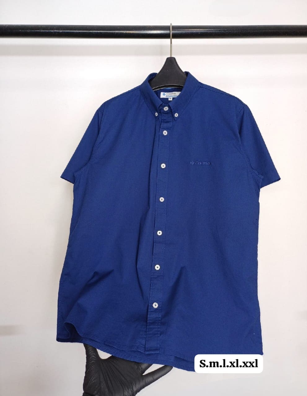 Camisa Manga Corta Columbia para caballero clasica (sin respirador) — AZUL ACERO