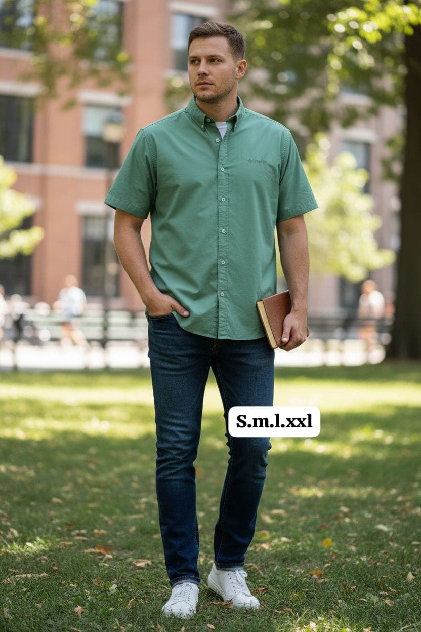 Camisa Manga Corta Columbia para caballero clasica (sin respirador) — CEMENTO