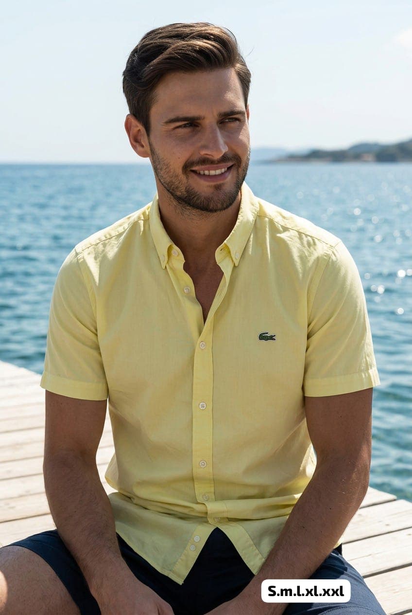 Camisa Manga Corta Lacoste para caballero clasica