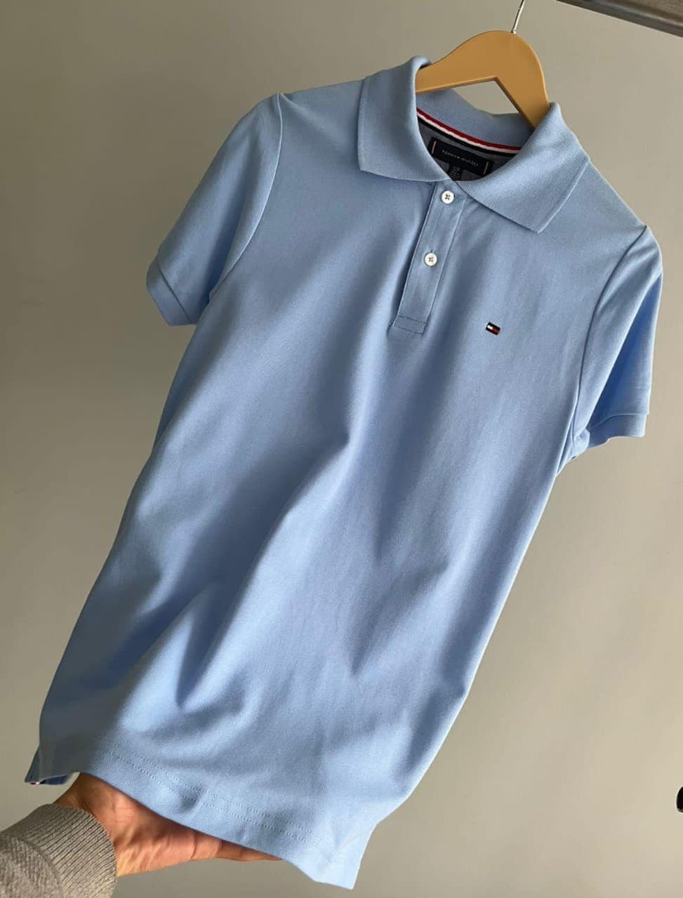 Polo Cuello Camisero Tommy Hilfiger Caballero — L - CELESTE