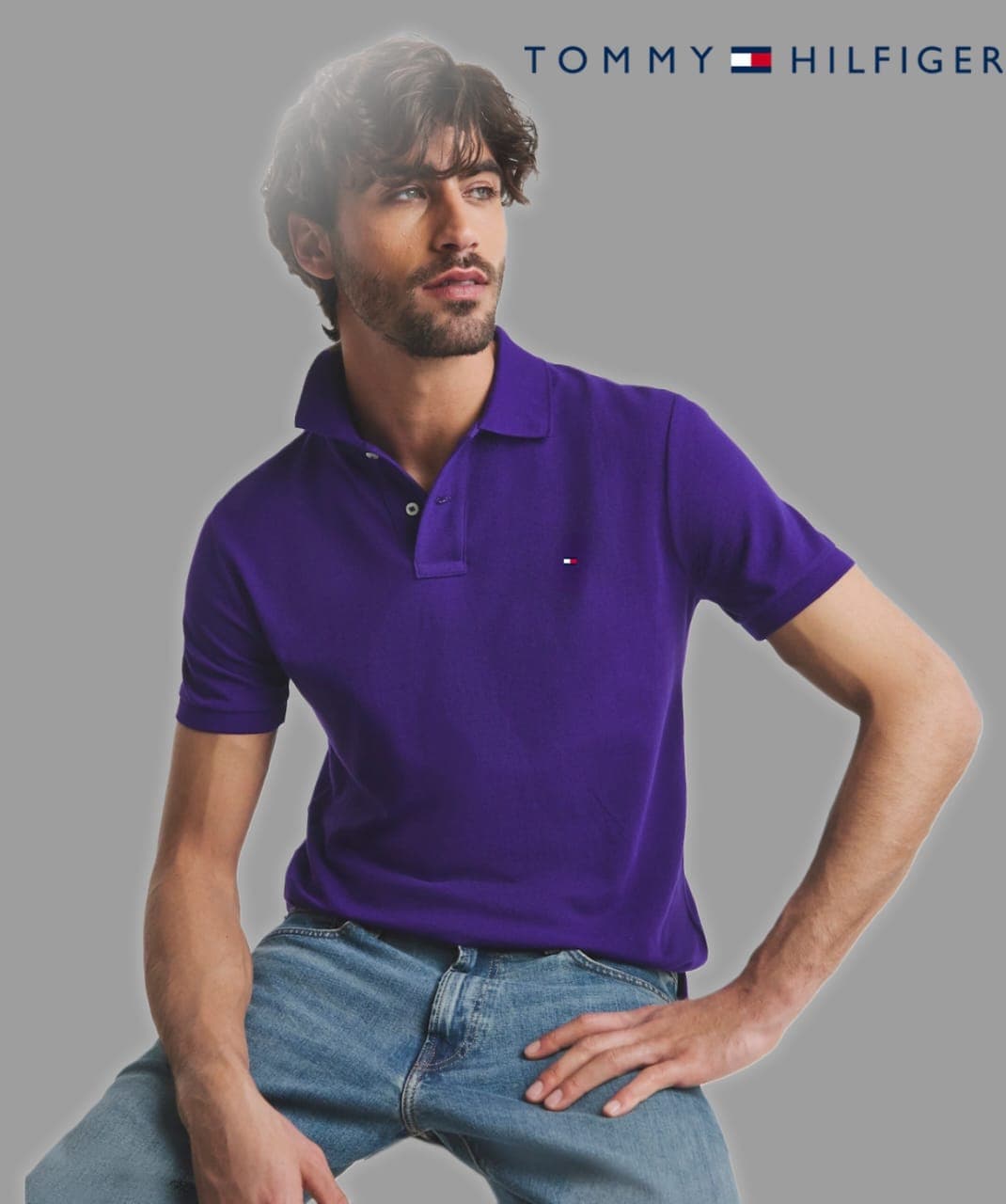 Polo Cuello Camisero Tommy Hilfiger Caballero — XL - MORADO