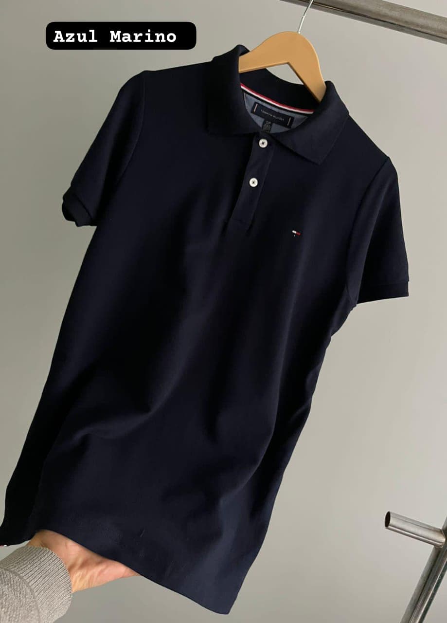 Polo Cuello Camisero Tommy Hilfiger Caballero — XXL - AZUL MARINO