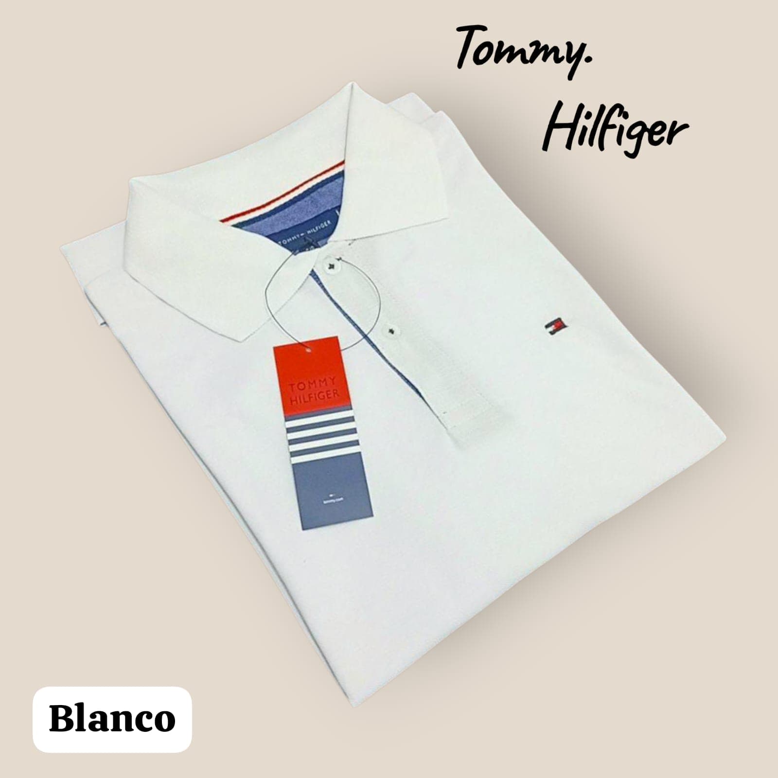Polo Cuello Camisero Tommy Hilfiger Caballero — XXL - BLANCO