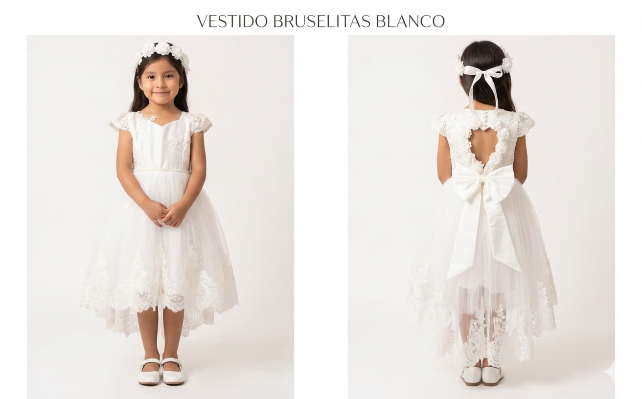 Vestido Bruselas Blanco — Vestido Bruselas Blanco - Talla 10