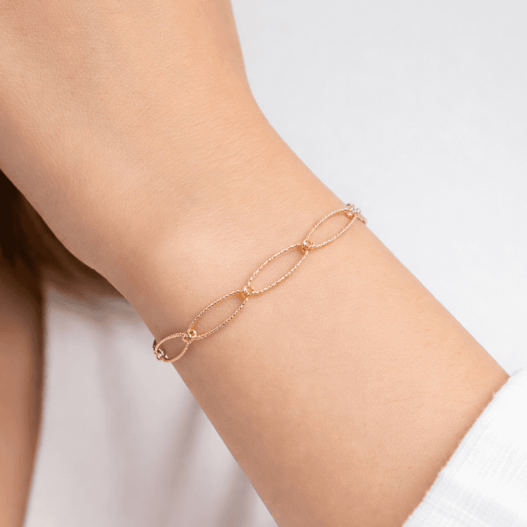 Pulseiras — PULSEIRA ELOS DIAMANTADOS BANHADA A OURO 18K - BANHADA A OURO 18K - DOURADO
