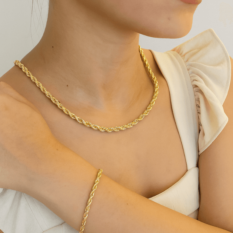 Pulseiras — PULSEIRA ELO CORDÃO BAIANO BANHADA A OURO 18K - BANHADA A OURO 18K - DOURADO