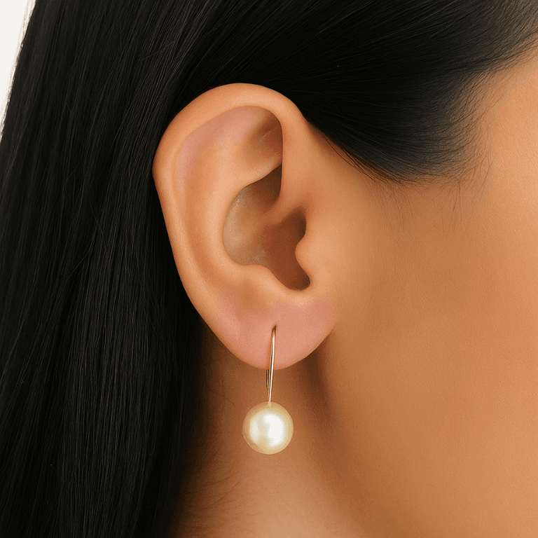 Brincos de Pérolas — PEQUENO - BRINCO DE GANCHO COM PÉROLA - BANHO OURO 18K