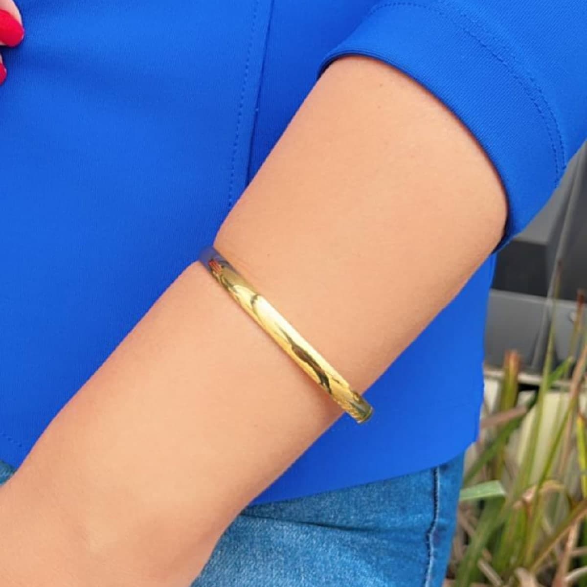 Bracelete Dourado Liso