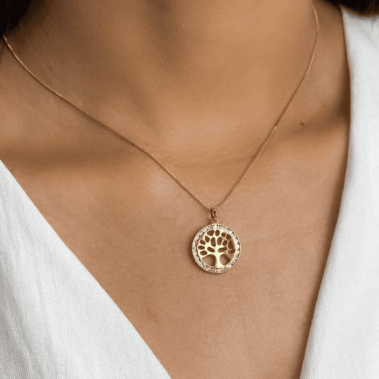Gargantilha Força com Pingente Banho de Ouro 18k — default