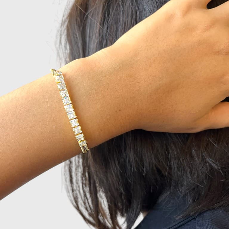 Pulseira com Pedras Confiança Banho de Ouro 18k — default