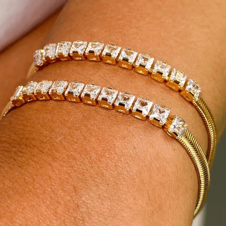 Pulseira com Pedras Confiança Banho de Ouro 18k