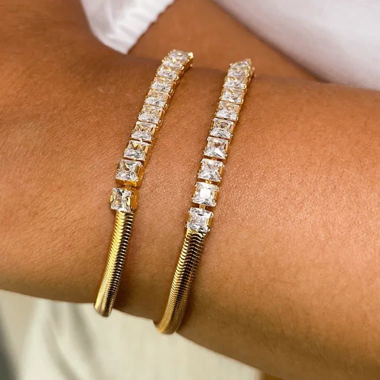 Pulseira com Pedras Confiança Banho de Ouro 18k
