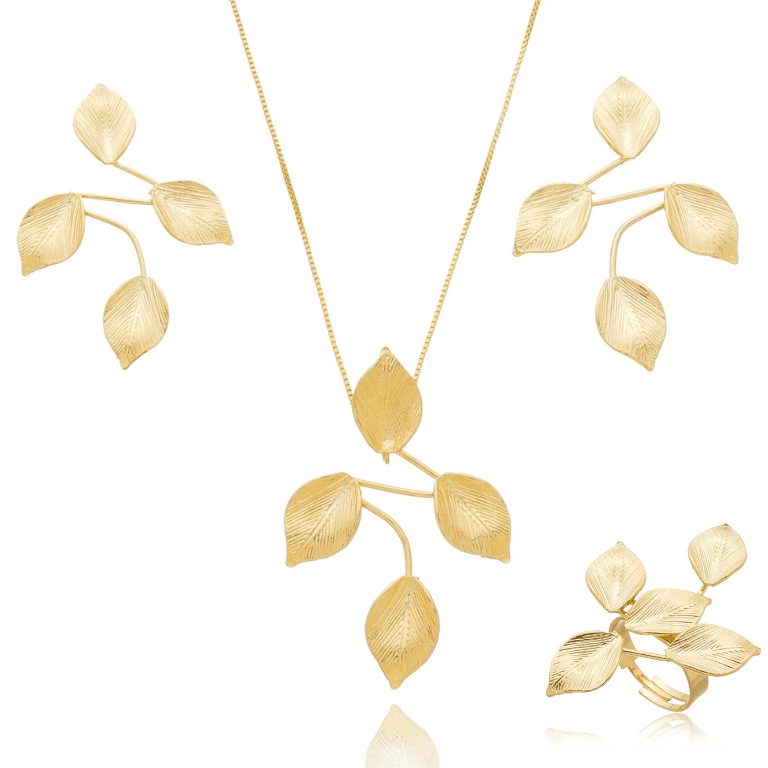Conjunto Fascinação Banho de Ouro 18k