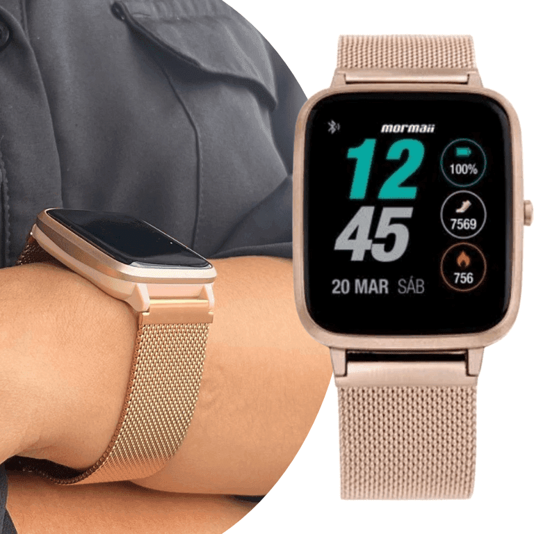 Relógio Smartwatch Mormaii Life Rosé Gold MOLIFEAH/7J