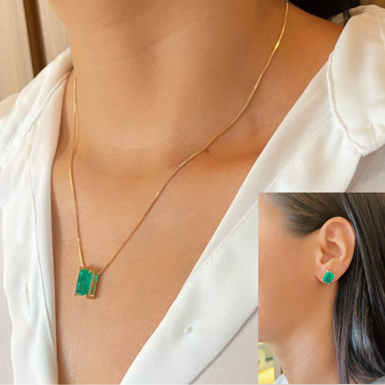 Conjunto Pedra Fusion Banho de Ouro 18k