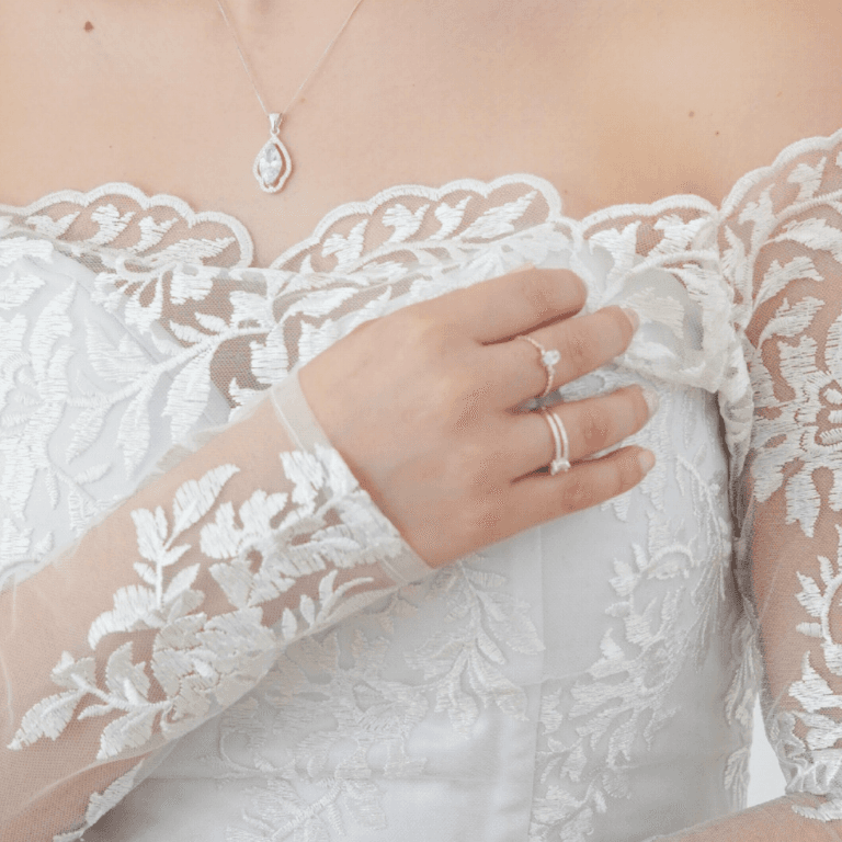 Conjunto Colar e Brincos Pedras Zircônias Prata 925