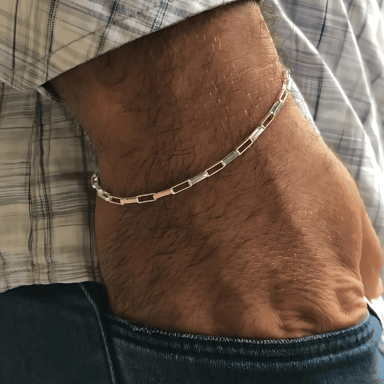 Pulseira Elo Cartier Quadrado 3mm Prata 925 — default
