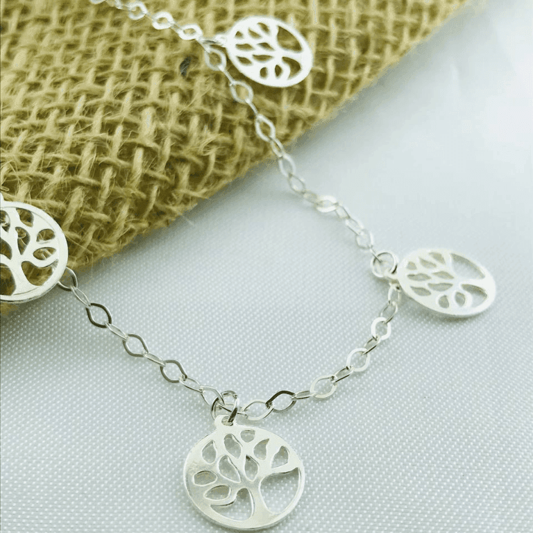 Pulseira com Pingentes Árvore da Vida Prata 925