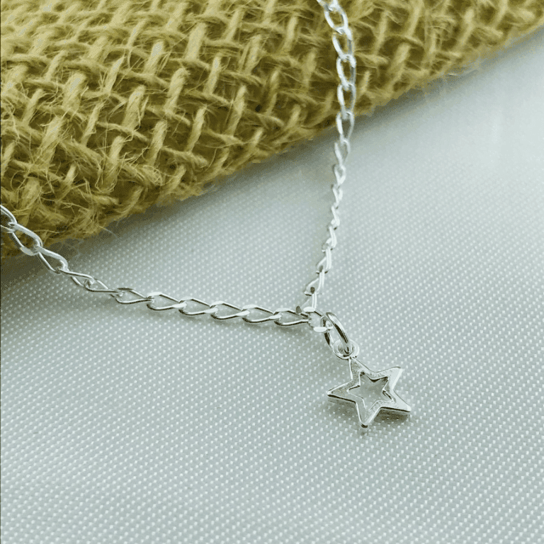 Tornozeleira com Pingente Estrela Prata 925