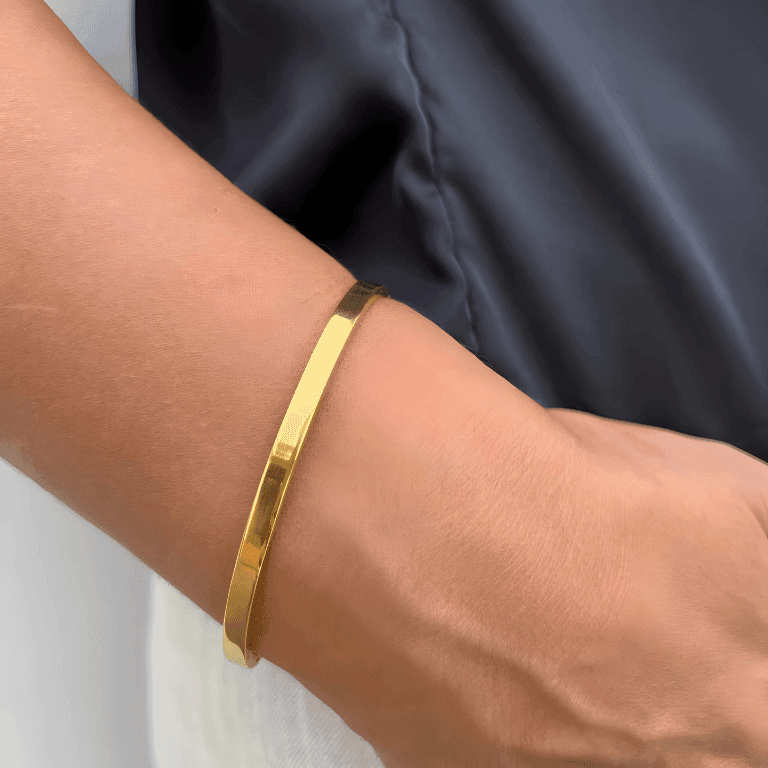 Bracelete Liso Banho de Ouro 18k