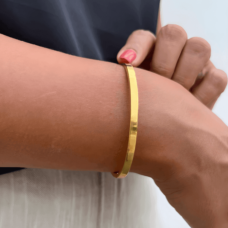 Bracelete Liso Banho de Ouro 18k