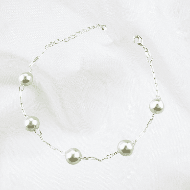 Pulseira de Pérolas Banho de Prata