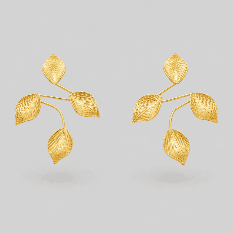 Brinco Folhas Banho Ouro 18k — default
