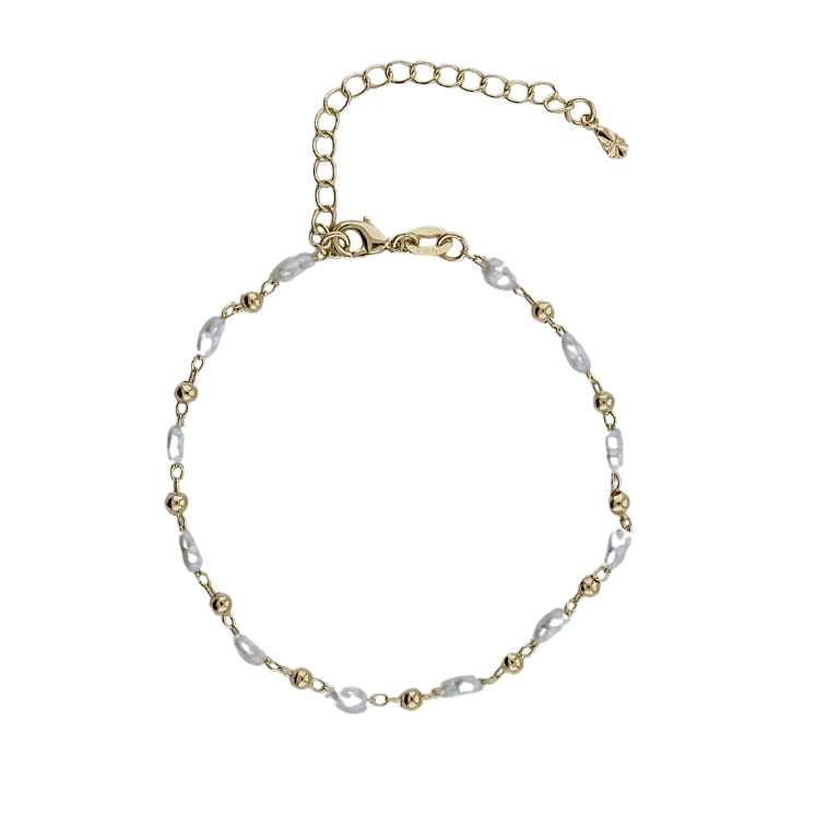 Pulseira de Pérola Barroca Banho Ouro 18k