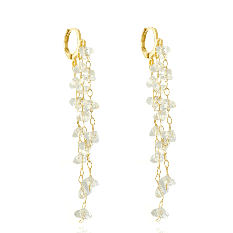Brinco Argola com Cristais Banho Ouro 18k — default
