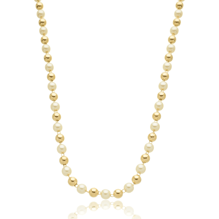 Choker Pérolas e Bolinhas Banho Ouro 18k — default