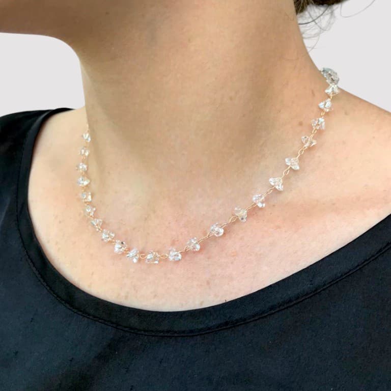 Choker com Cristais Banho Ouro 18k