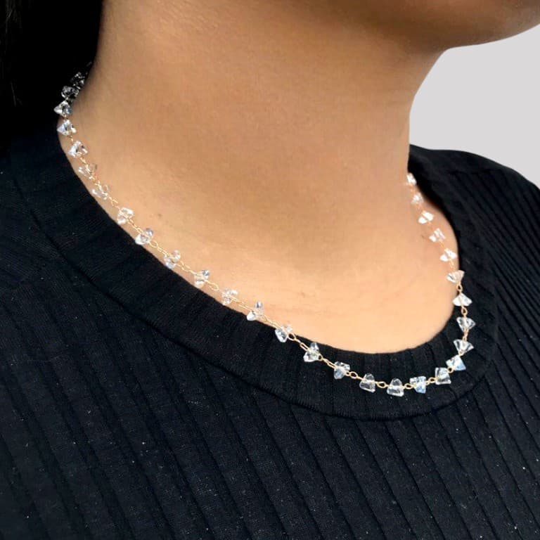 Choker com Cristais Banho Ouro 18k