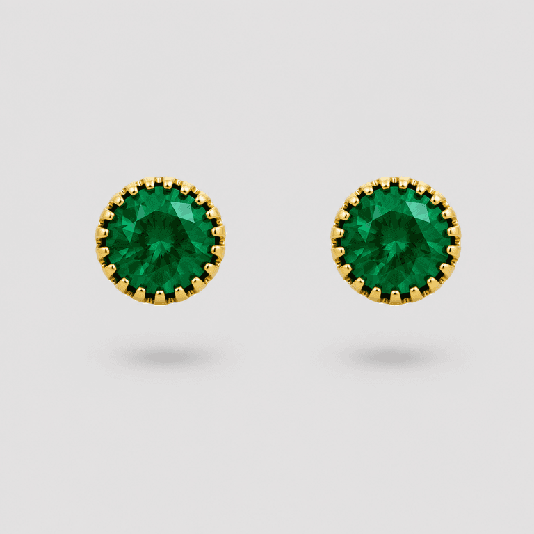 Brinco Zircônia Verde Banho Ouro 18k — default