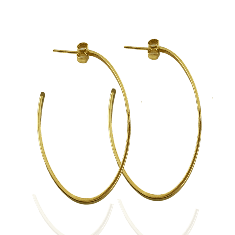 Brinco Meia Argola Banho Ouro 18k