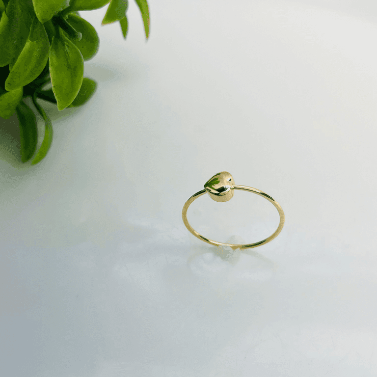 Anel com Coração Banho de Ouro 18k