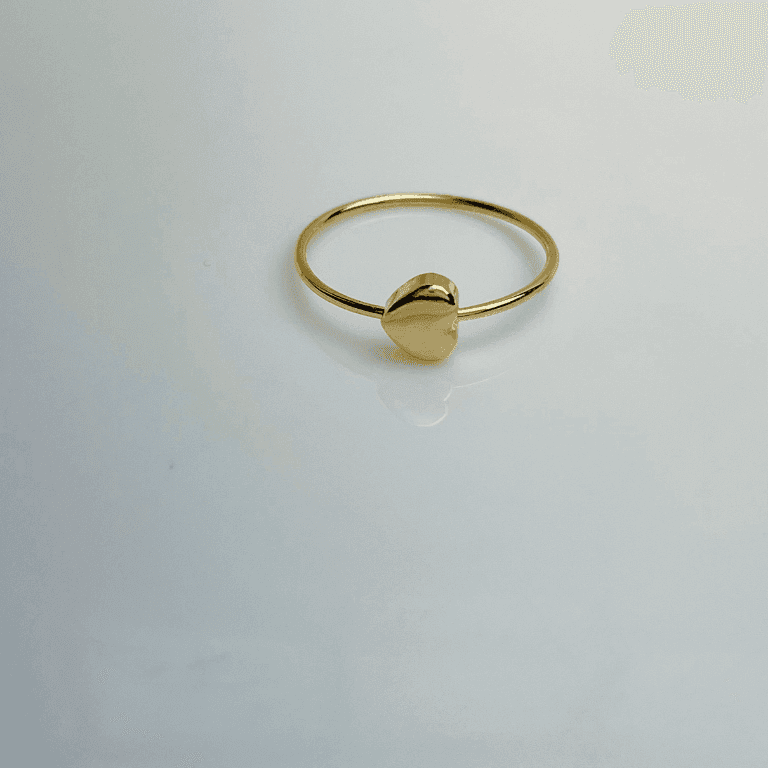 Anel com Coração Banho de Ouro 18k