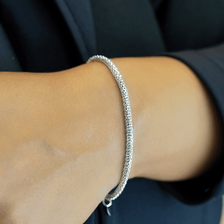 Pulseira Elegância Malha Funaro — Prata