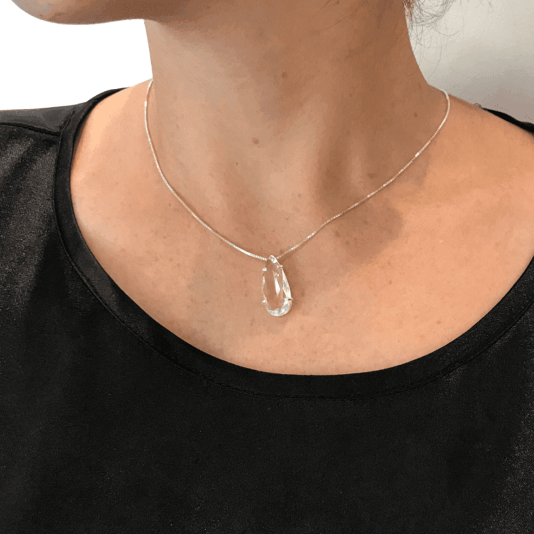 Pingente Zircônia Gota Prata 925 — default