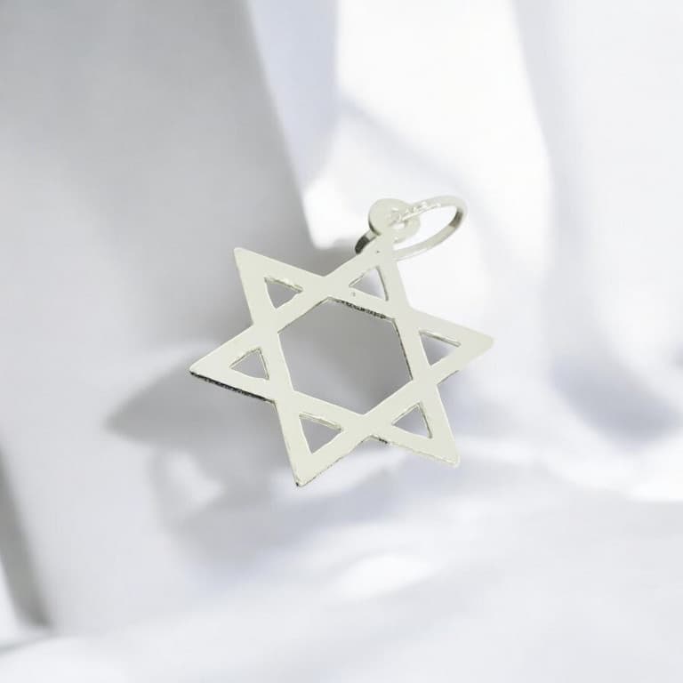 Pingente Estrela de Davi Liso Prata 925