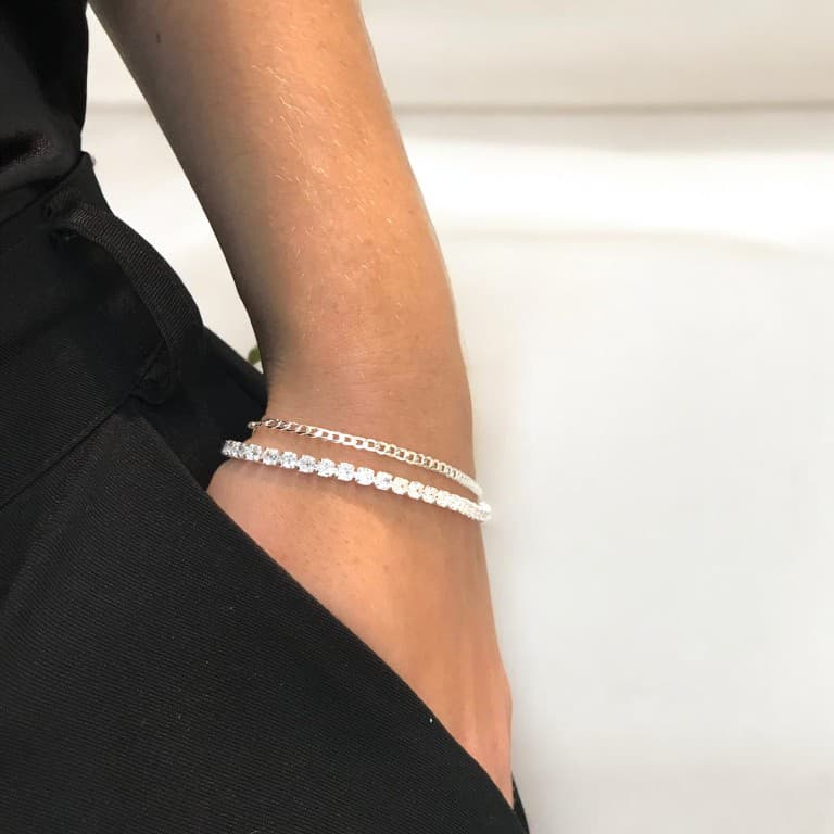 Pulseira Riviera Dupla Banho de Ródio