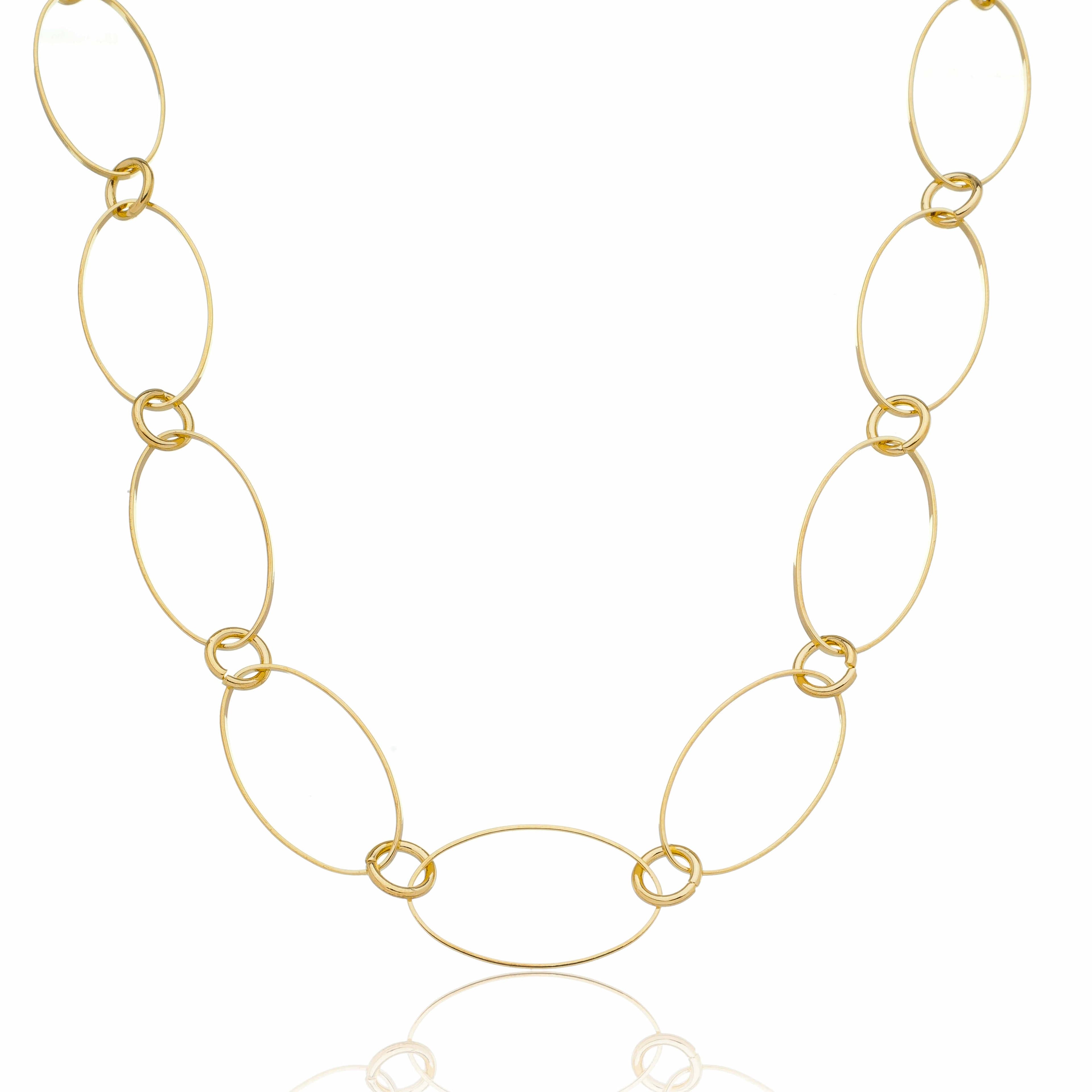 Colar Elos Ovais Banho de Ouro 18k — default